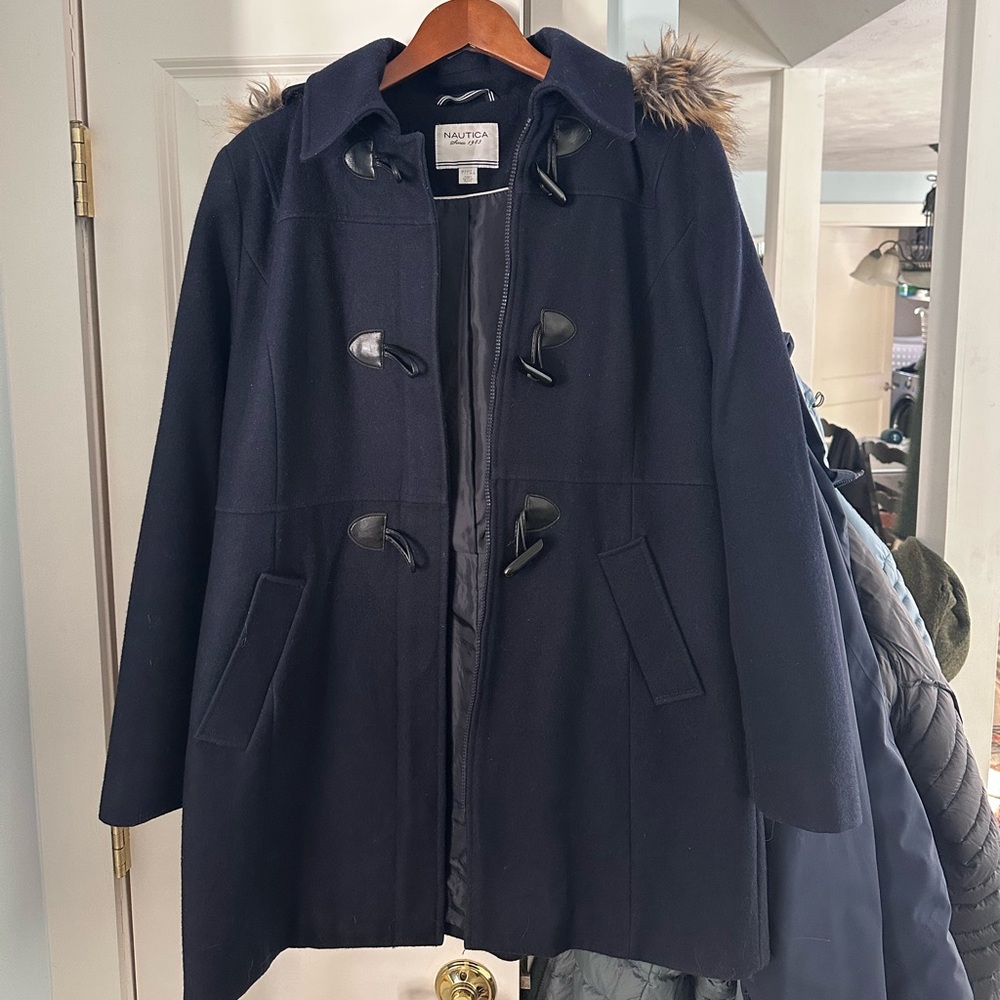 Nautica Women's Navy Toggle Pea Coat